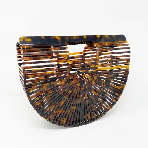 Acrylic Arc Handbag in Tortoise - Picture 1 of 7